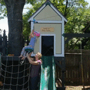 95 Foot Zip Line Kit being used