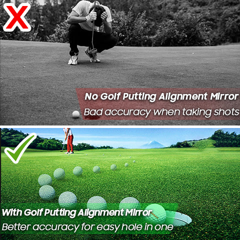 Comparison when using a Golf Putting Alignment Mirror