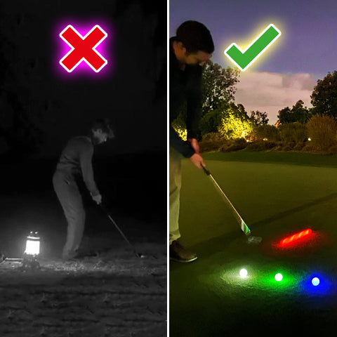 Glow In The Dark LED Golf Balls Comparison Photo