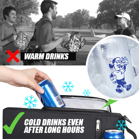 Warm drinks VS cold drinks even after long hours with Golf Cooler Bag