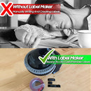 Comparison without Label Maker you will manually write and create each label. While, with Label Maker with 3 Label Tapes it is easy to customize labels and very portable.