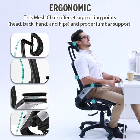 The Mesh Office Chair is Ergonomic.