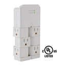 On-Wall Surge Protector with 6 Pivoting AC Outlets