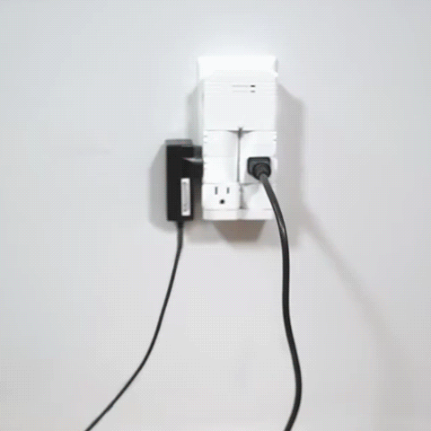 On-Wall Surge Protector with 6 Pivoting AC Outlets with low profile design