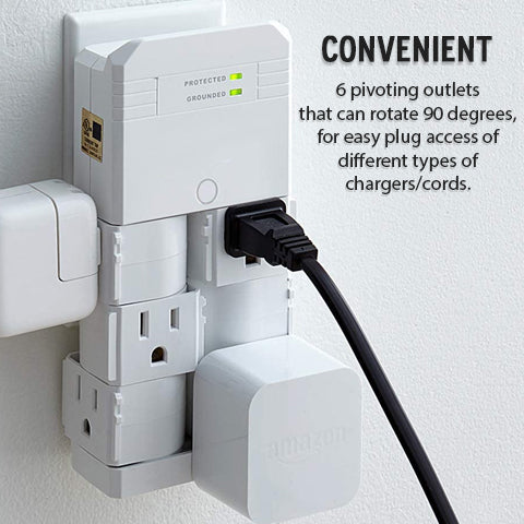 Convenient use with 6 pivoting outlets