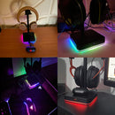 RGB Headphone Stand with USB Hub