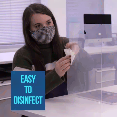 Sneeze Guard Desk Shield PPE - Portable Plastic Divider Screen