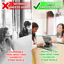 Sneeze Guard Desk Shield PPE - Portable Plastic Divider Screen