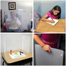 Sneeze Guard Desk Shield PPE - Portable Plastic Divider Screen