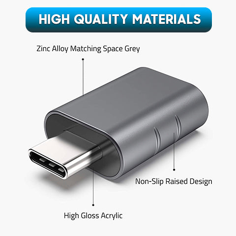 USB C to USB Adapter is made with high quality materials.