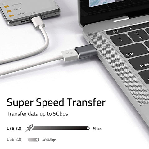 USB C to USB Adapter has a super speed transfer.