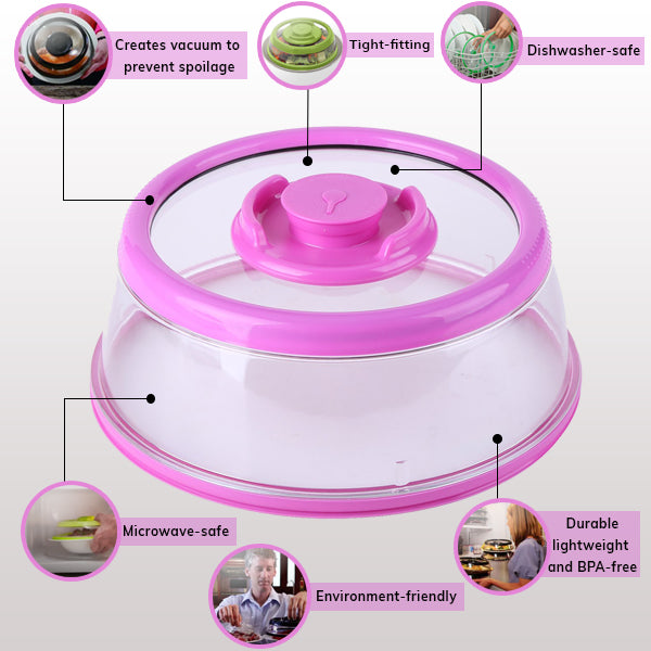 Vacuum Air-tight Food Sealer, Microwave Cover Storage Plate Container for  Cake, Dinner Plates Seal Lids Plastic Containers, Compressed Air Tank  Covers, Pie Dome Keep Fresh Suction Dish Warmer, Dishwasher Safe Airtight  Sealed