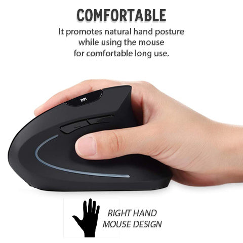 Comfortable use; right hand mouse design