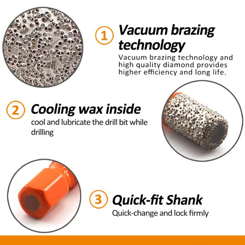 Hex Shank Diamond Drill Bits