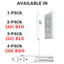 Ultra-thin Outlet Cover with 3 Outlet Power Strip